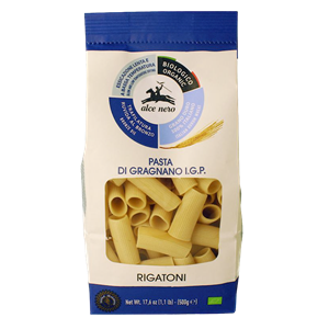 MAKARON (SEMOLINOWY - PASTA DI GRAGNANO) RURKA RIGATONI BIO 500 g - ALCE NERO