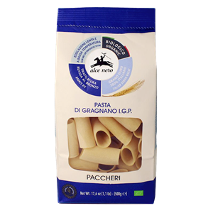 MAKARON (SEMOLINOWY - PASTA DI GRAGNANO) RURKA PACCHERI BIO 500 g  - ALCE NERO