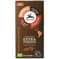 CZEKOLADA GORZKA Z ZIARNAMI KAKAOWCA FAIR TRADE BEZGLUTENOWA BIO 100 g - ALCE NERO