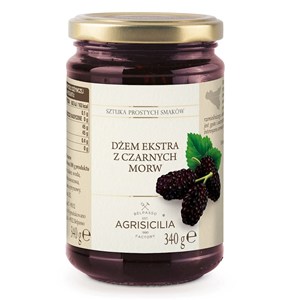 DŻEM EKSTRA Z CZARNEJ MORWY BIO 340 g - AGRISICILIA