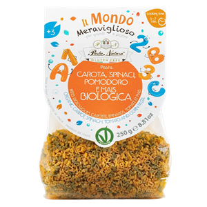 MAKARON (KUKURYDZIANY TRÓJKOLOROWY) DLA DZIECI LITERKI I CYFERKI BEZGLUTENOWY BIO 250 g - PASTA NATURA