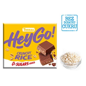 CZEKOLADA MLECZNA CRUNCHY Z CHRUPIĄCYM RYŻEM BEZ DODATKU CUKRÓW BEZGLUTENOWA 60 g - TORRAS