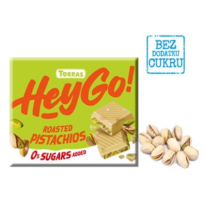 CZEKOLADA BIAŁA Z PISTACJAMI BEZ DODATKU CUKRÓW BEZGLUTENOWA 60 g - TORRAS