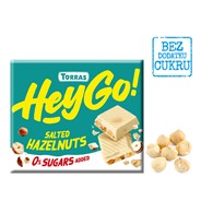 CZEKOLADA BIAŁA Z ORZECHAMI LASKOWYMI I SOLĄ MORSKĄ BEZ DODATKU CUKRÓW BEZGLUTENOWA 60 g - TORRAS