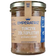 TUŃCZYK ŻÓŁTOPŁETWY FILETY MSC W OLIWIE Z OLIWEK 200 g (SŁOIK) - EMPERATRIZ