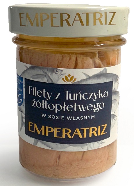 Tuńczyk żółtopłetwy filety msc w sosie własnym 185 g (130 g) (słoik)