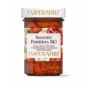 POMIDORY SUSZONE W OLIWIE Z OLIWEK EXTRA VIRGIN BIO 180 g - EMPERATRIZ