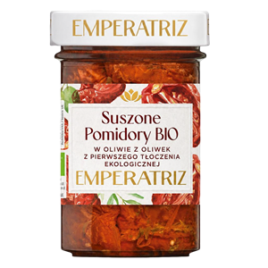 POMIDORY SUSZONE W OLIWIE Z OLIWEK EXTRA VIRGIN BIO 180 g - EMPERATRIZ