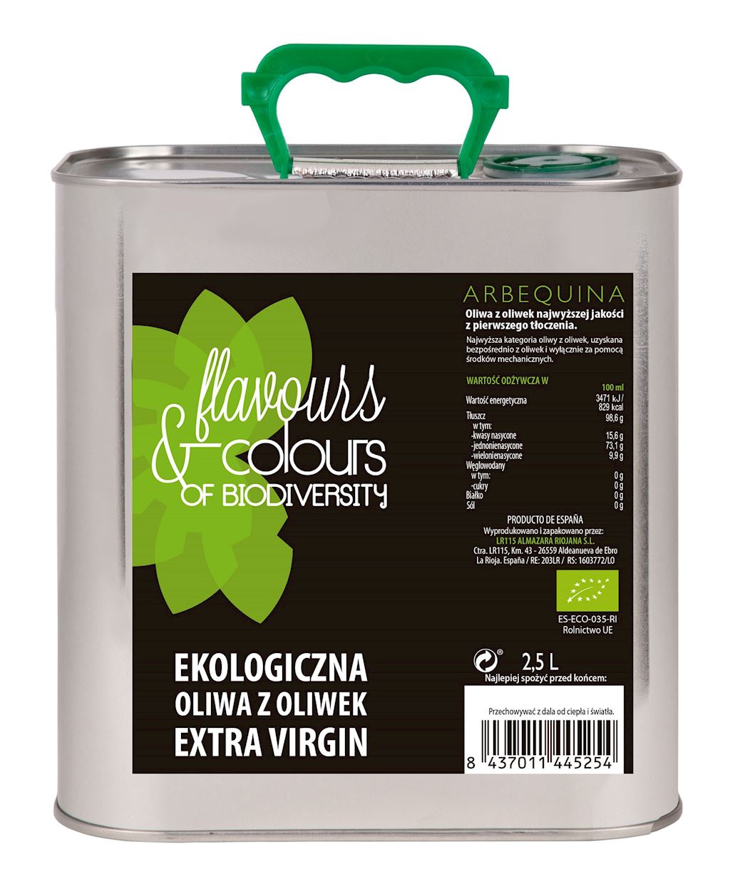 Oliwa z oliwek extra virgin bio 2,5 l