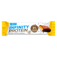 BATON PROTEINOWY Z KARMELEM I ORZESZKAMI ZIEMNYMI W MLECZNEJ CZEKOLADZIE BEZGLUTENOWY 55 g - MAXSPORT