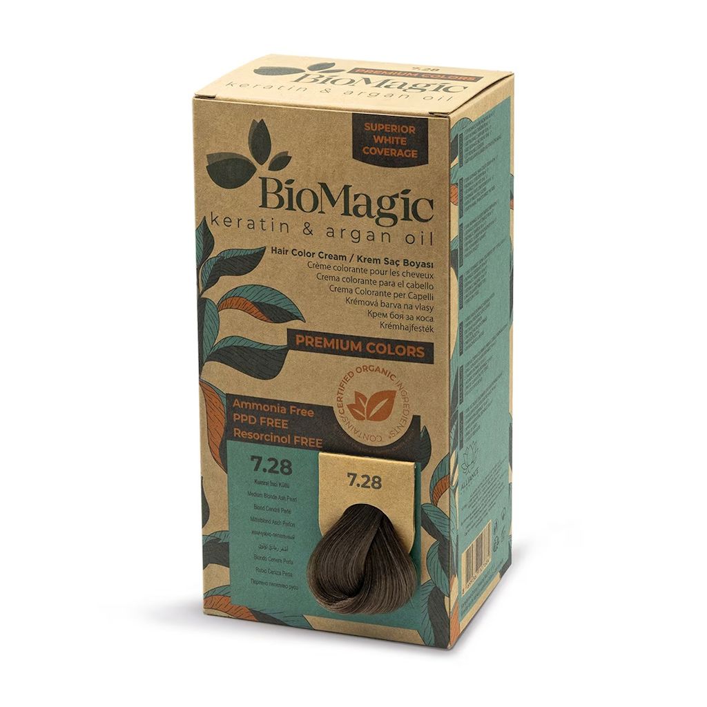Farba do włosów popielato perłowy średni blond (7.28) 170 ml
