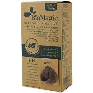 FARBA DO WŁOSÓW INTENSYWNY POPIELATY JASNY BLOND (8.11) 250 g - BIOMAGIC