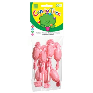 LIZAKI OKRĄGŁE O SMAKU MALINOWYM BEZGLUTENOWE BIO (7 x 10 g) 70 g - CANDY TREE