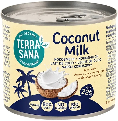 Coconut milk - napój kokosowy bez gumy guar (22 % tłuszczu) bio 200 ml