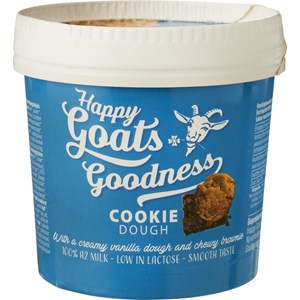 LODY O SMAKU KARMELOWYM Z KAWAŁKAMI CIASTEK I BROWNIE (Z KOZIEGO MLEKA A2) BIO 200 ml - HAPPY GOATS GOODNESS
